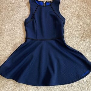 Forever 21 Navy Blue Mini Dress with Black Piping in Size M